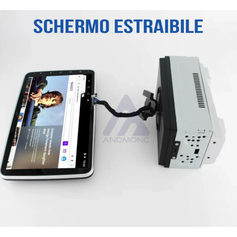 Autoradio 2din android wifi gps schermo estraibile