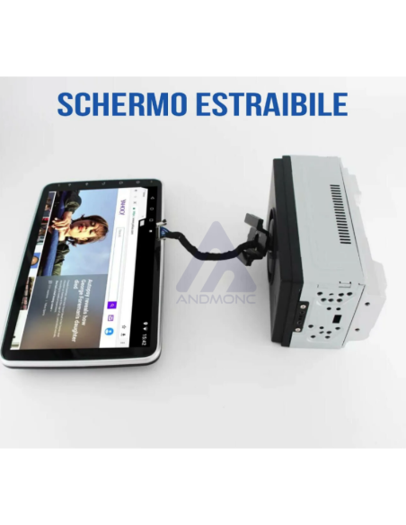 Autoradio 2din android wifi gps schermo estraibile