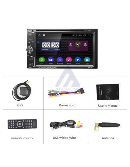 Autoradio android gps navi dvd 2din