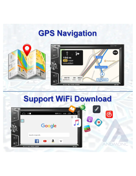 Autoradio android gps navi dvd 2din