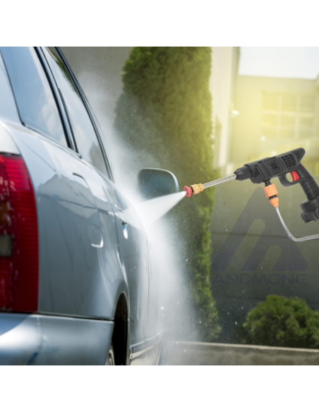 Idropulitrice 300W ad alta pressione,48V spruzzatore a batteria 10000mA-tubo 5m, senza fili 2x batterie