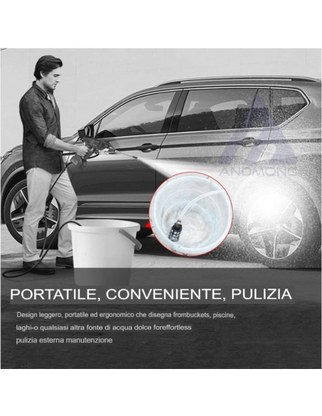 Idropulitrice ad alta pressione,48V spruzzatore a batteria 10000mA-tubo 5m, senza fili