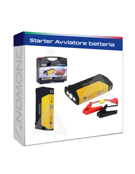 Starter Avviatore batteria auto moto emergenza power bank portatile 12v