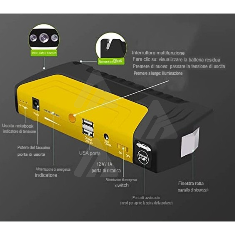 Starter Avviatore batteria auto moto emergenza...