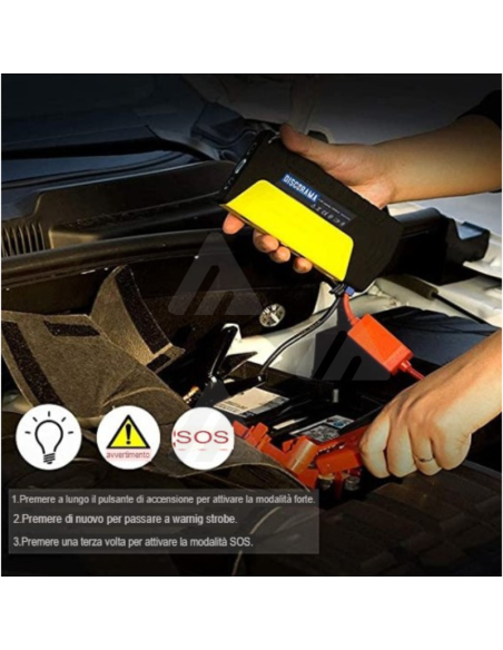 Starter Avviatore batteria auto moto emergenza power bank portatile 12v