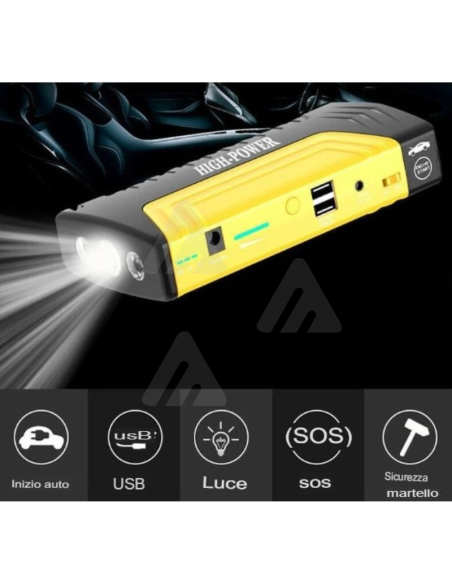 Starter Avviatore batteria auto moto emergenza power bank portatile 12v