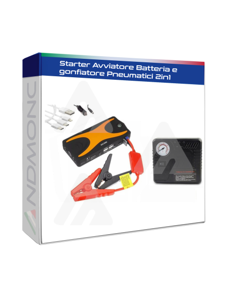 Caricabatteria per auto e kit di gonfiaggio pneumatici 30000mAh