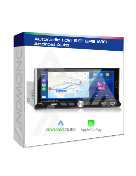 Autoradio 1 din 6.9" GPS Wifi 6280A
