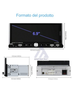 Autoradio 1 din 6.9" GPS Wifi 6280A 2