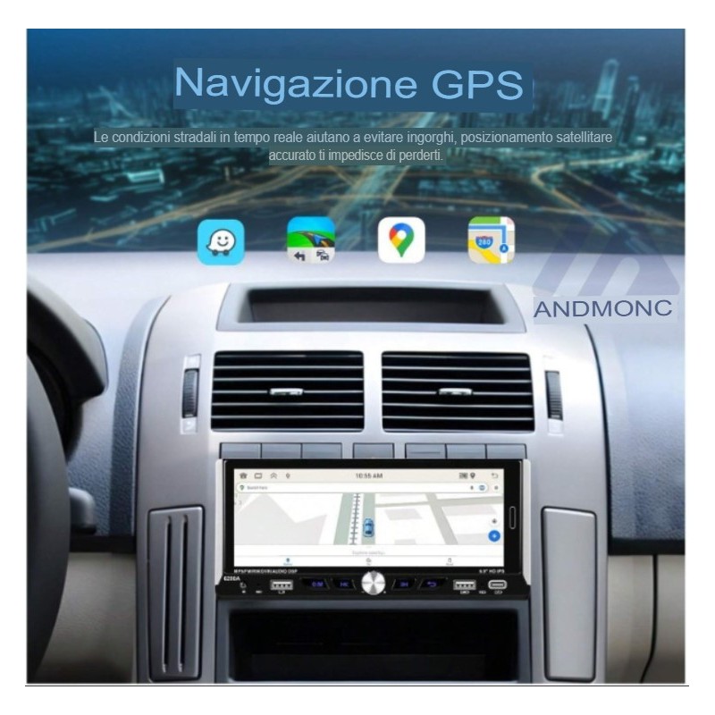 Autoradio 1 din 6.9" GPS Wifi 6280A