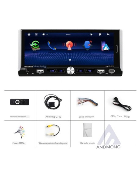 Autoradio 1 din 6.9" GPS Wifi 6280A