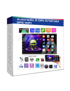 Stereo 7" Android 11 autoradio 2din aux hd bluetooth fm GPS WIFI Touch screen