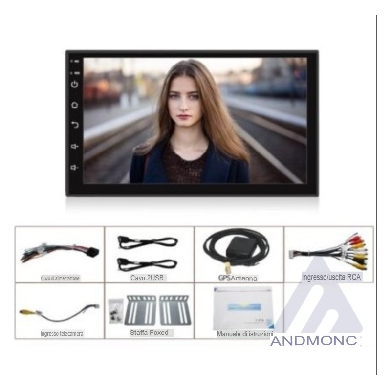 Stereo 7" Android 11 autoradio 2din aux hd...