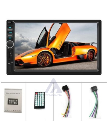 Stereo autoradio 2 din 7" pollici touch screen mirror link bluetooth aux usb sd + telecamera parcheggio