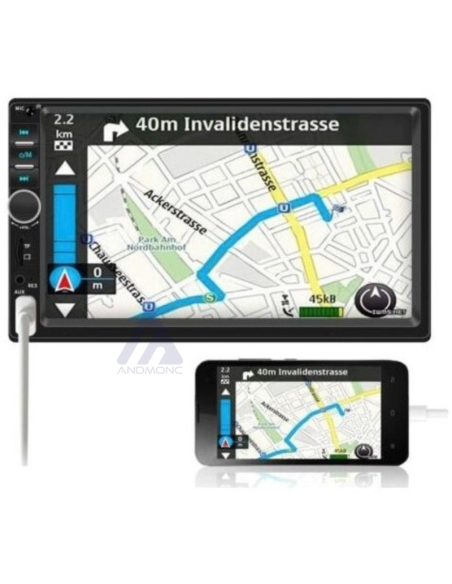 Stereo autoradio 2 din 7" pollici touch screen mirror link bluetooth aux usb sd + telecamera parcheggio