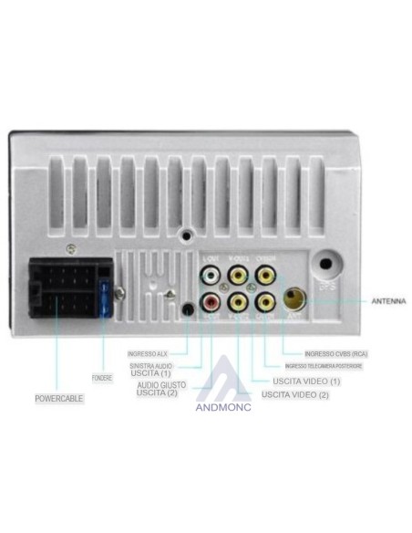 Stereo autoradio 2 din 7" pollici touch screen mirror link bluetooth aux usb sd + telecamera parcheggio