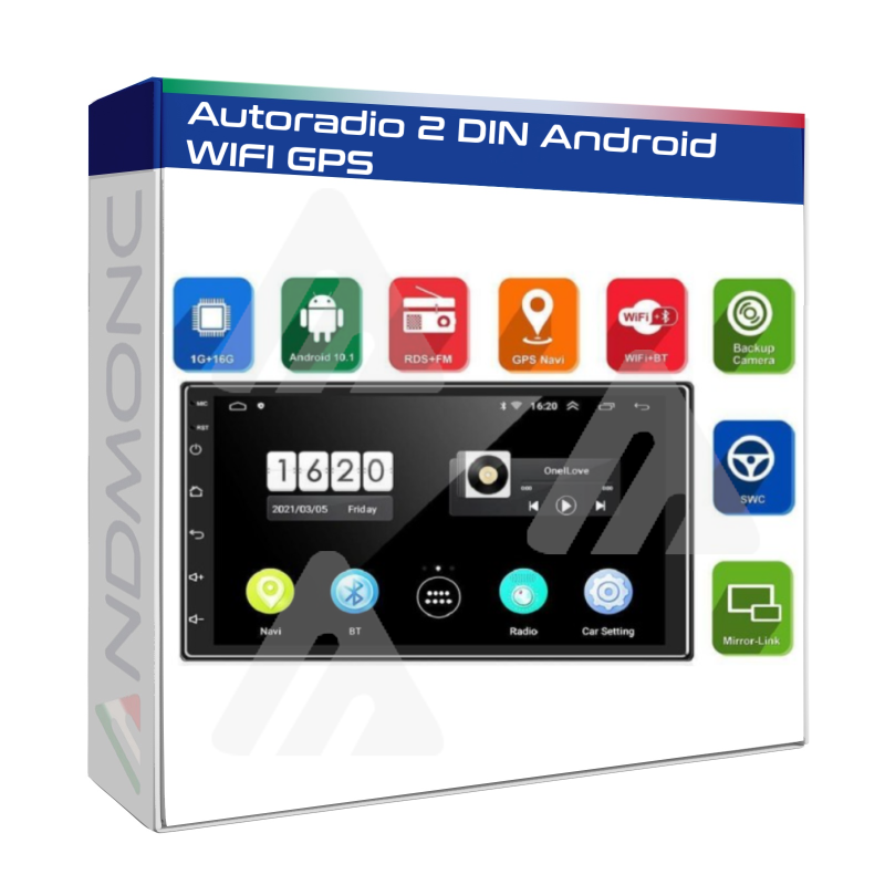 Autoradio Android 7" wifi gps bluetooth usb 2din