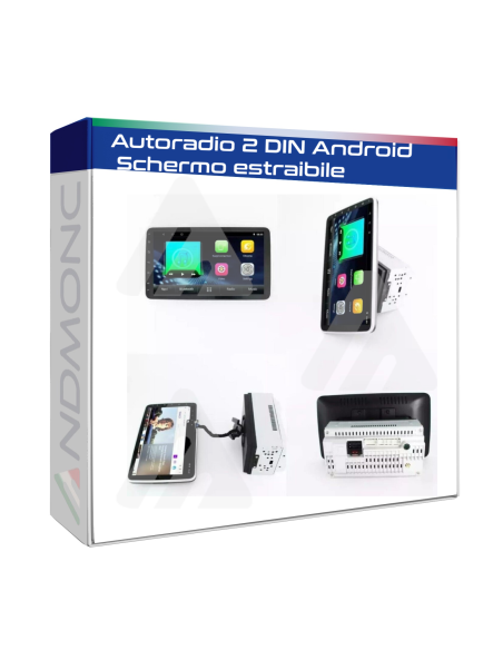 Autoradio 2din android wifi gps schermo estraibile