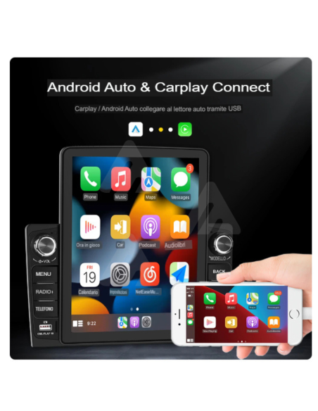 Autoradio universale 2din Bluetooth usb aux fm gps touch 9.5"