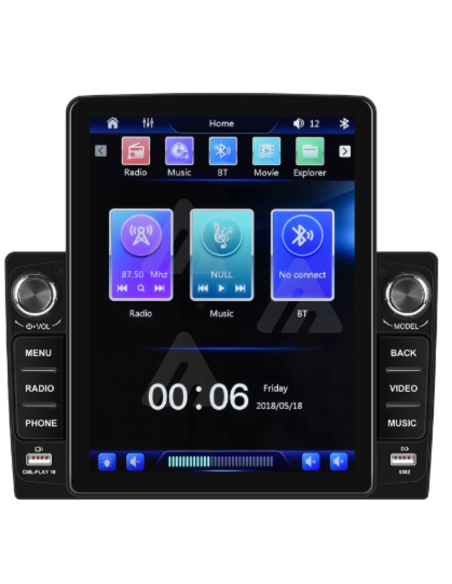 Autoradio universale 2din Bluetooth usb aux fm gps touch 9.5"