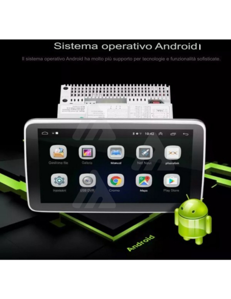 Autoradio 1 din Android, app, comandi al volante, carplay 1+16GB 10"  touch usb , hd video