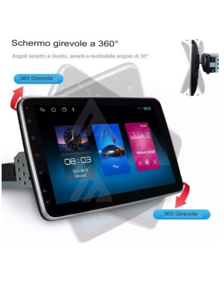 Autoradio 1 din Android, app, comandi al volante, carplay 1+16GB 10"  touch usb , hd video