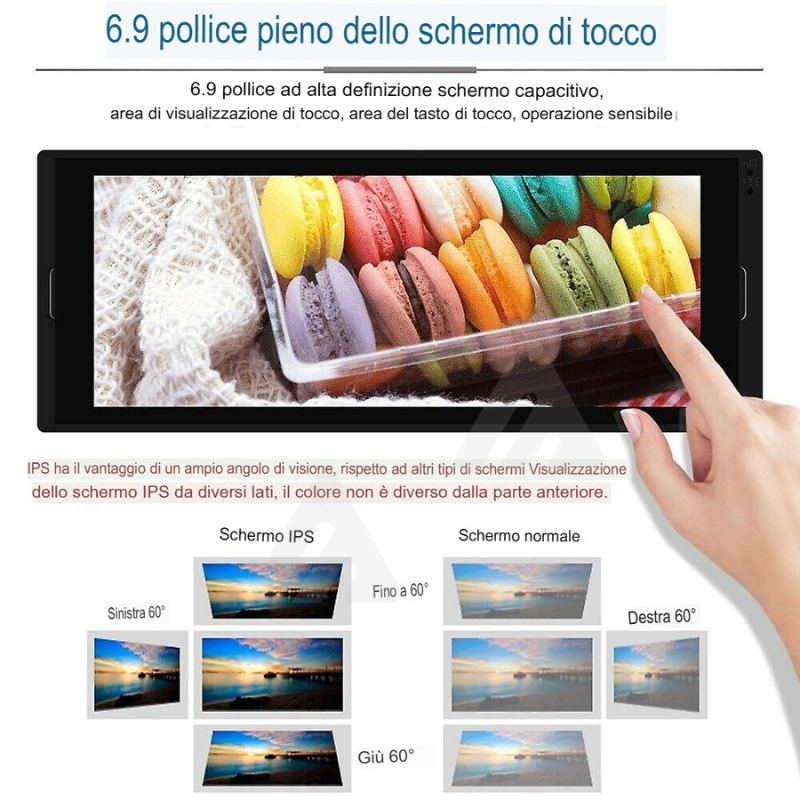 Autoradio 1 DIN Android 6.9" Ips Auto Radio gps...