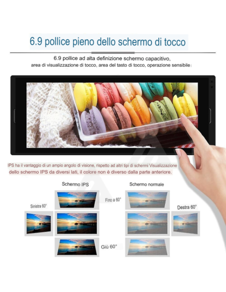 Autoradio 1 DIN Android 6.9" Ips Auto Radio gps wi-fi