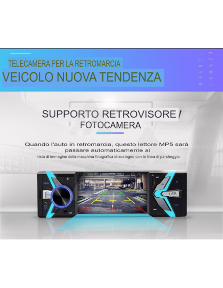 Autoradio 1 DIN Android 4" TFT HD MP5 usb sd