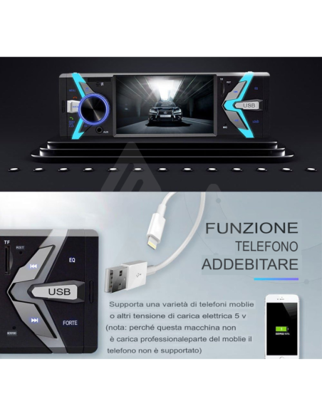 Autoradio 1 DIN Android 4" TFT HD MP5 usb sd