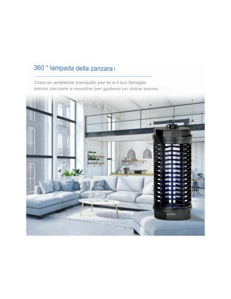 Lampada Elettrica Insetticida UV Anti Mosche Zanzare e Insetti 6W 30M2 HM-1606