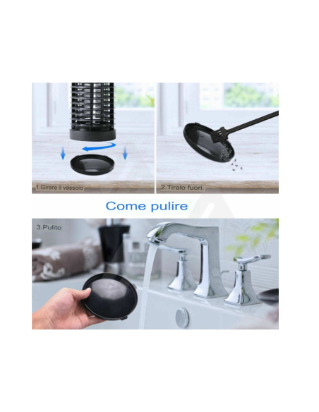 Lampada Elettrica Insetticida UV Anti Mosche Zanzare e Insetti 6W 30M2 HM-1606