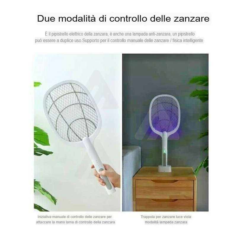 Racchetta Led Ricaricabile Per Zanzare Con Luce...