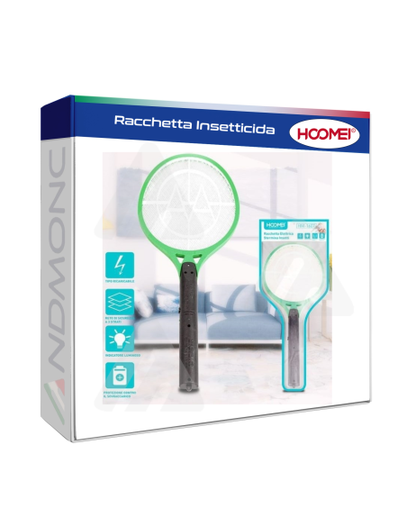 Racchetta Elettrica per Zanzare Anti Zanzara Mosche Fulmina Insetti