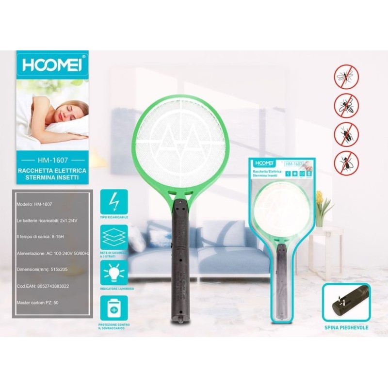 Racchetta Elettrica per Zanzare Anti Zanzara...