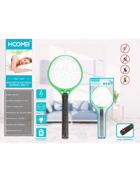 Racchetta Elettrica per Zanzare Anti Zanzara Mosche Fulmina Insetti