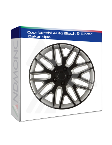 Copricerchi Auto Black & Silver Dakar 4pz.