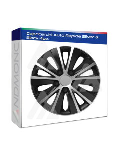 Copricerchi Auto Rapide Silver & Black 4pz.