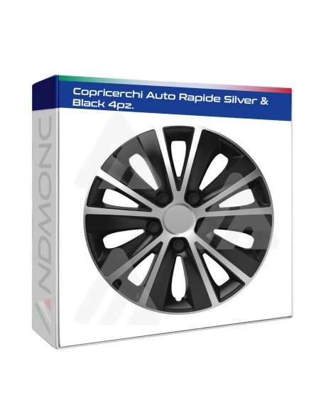 Copricerchi Auto Rapide Silver & Black 4pz.