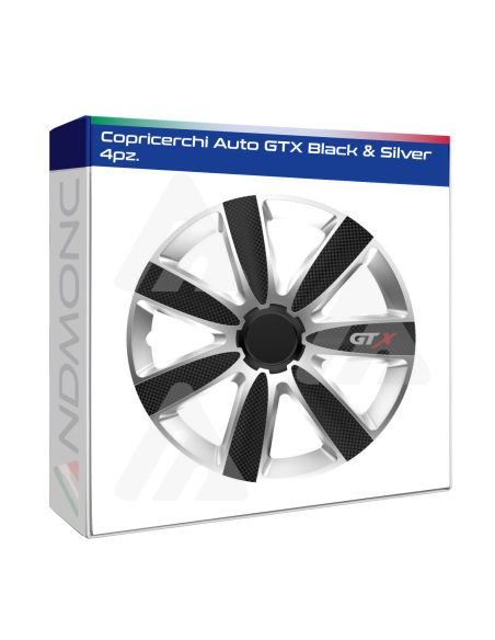 Copricerchi Auto GTX Black & Silver 4pz.