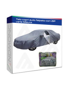 Telo copri auto felpato con ZIP