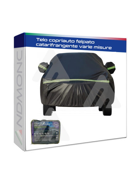 Telo copriauto felpato catarifrangente
