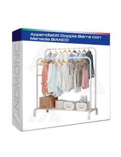Attaccapanni appendiabiti Doppia Barra Multifunzione con...