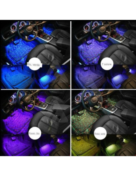 2x LED luce ambientale interna auto USB RGB senza fili