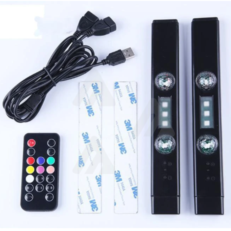 2x LED luce ambientale interna auto USB RGB...