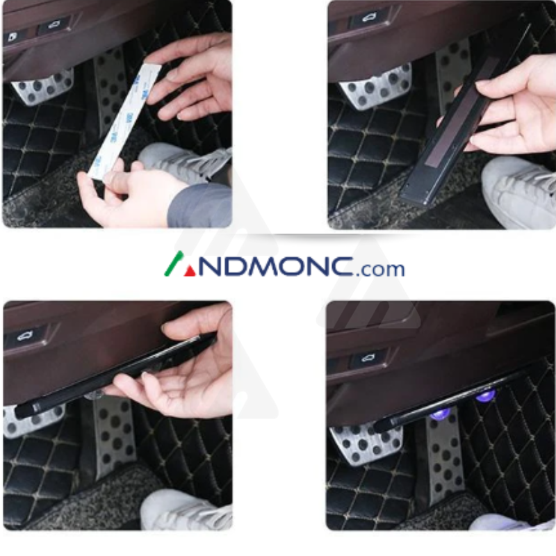 2x LED luce ambientale interna auto USB RGB...