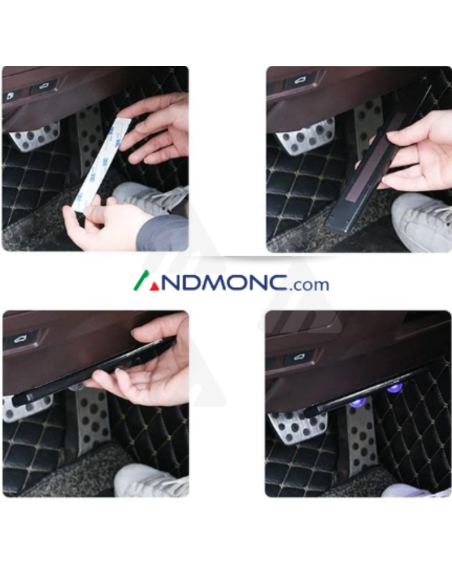 2x LED luce ambientale interna auto USB RGB senza fili