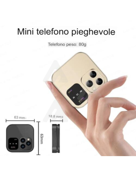 Mini Flip cellulare piccolo display dual sim pieghevole con App