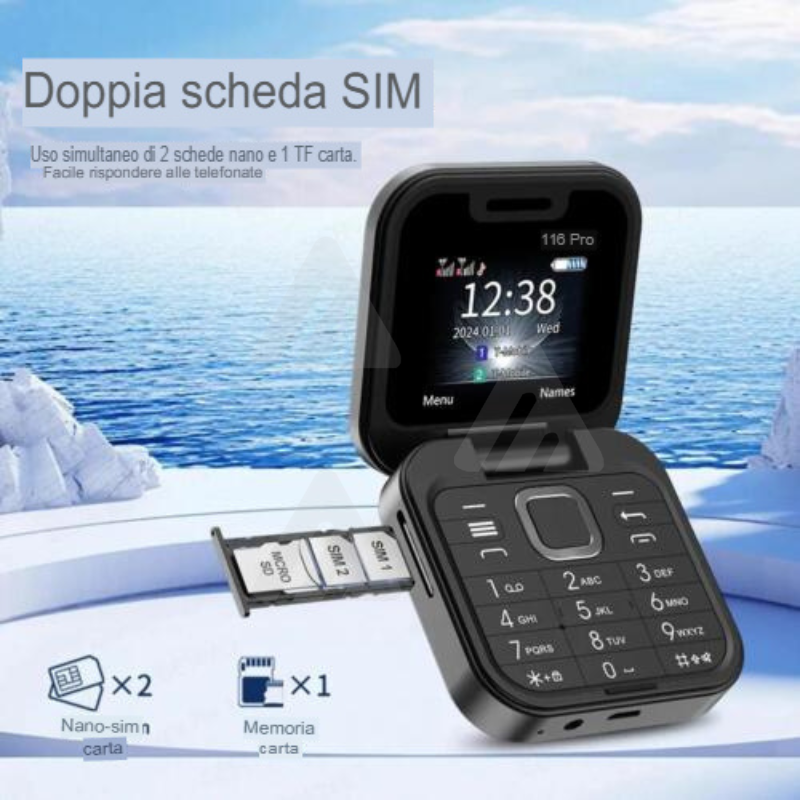 Mini Flip cellulare piccolo display dual sim...
