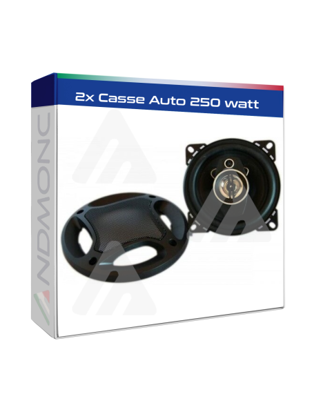 Coppia casse Auto altoparlanti per autoradio 250 Watt 2 vie 100mm